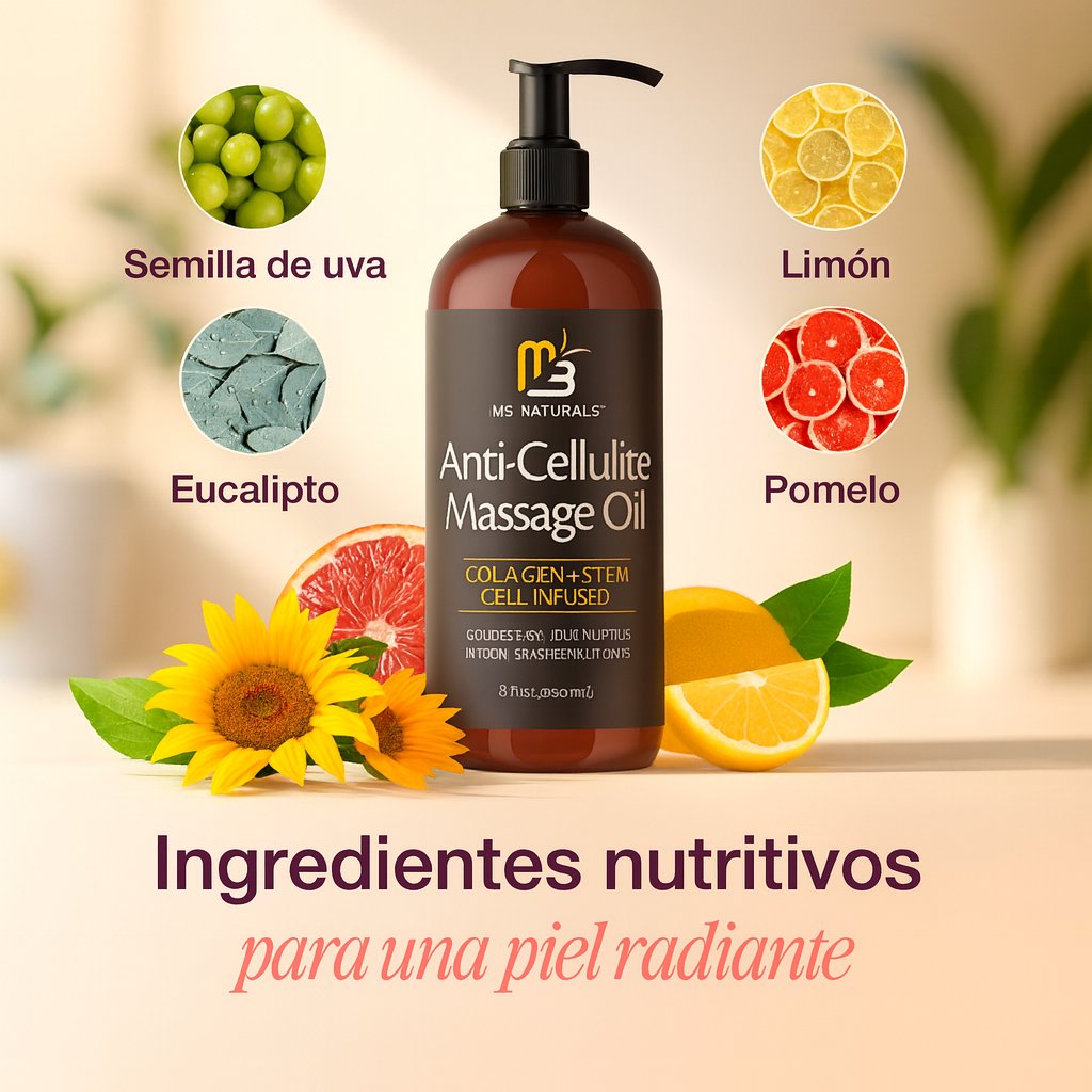 Aceite de Masaje Anti-Celulitis con Colágeno y Células Madre